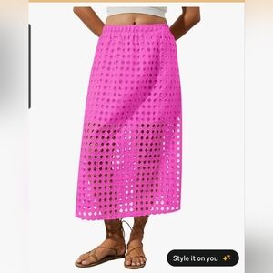 Womens Hot Pink Beach Skirt Small